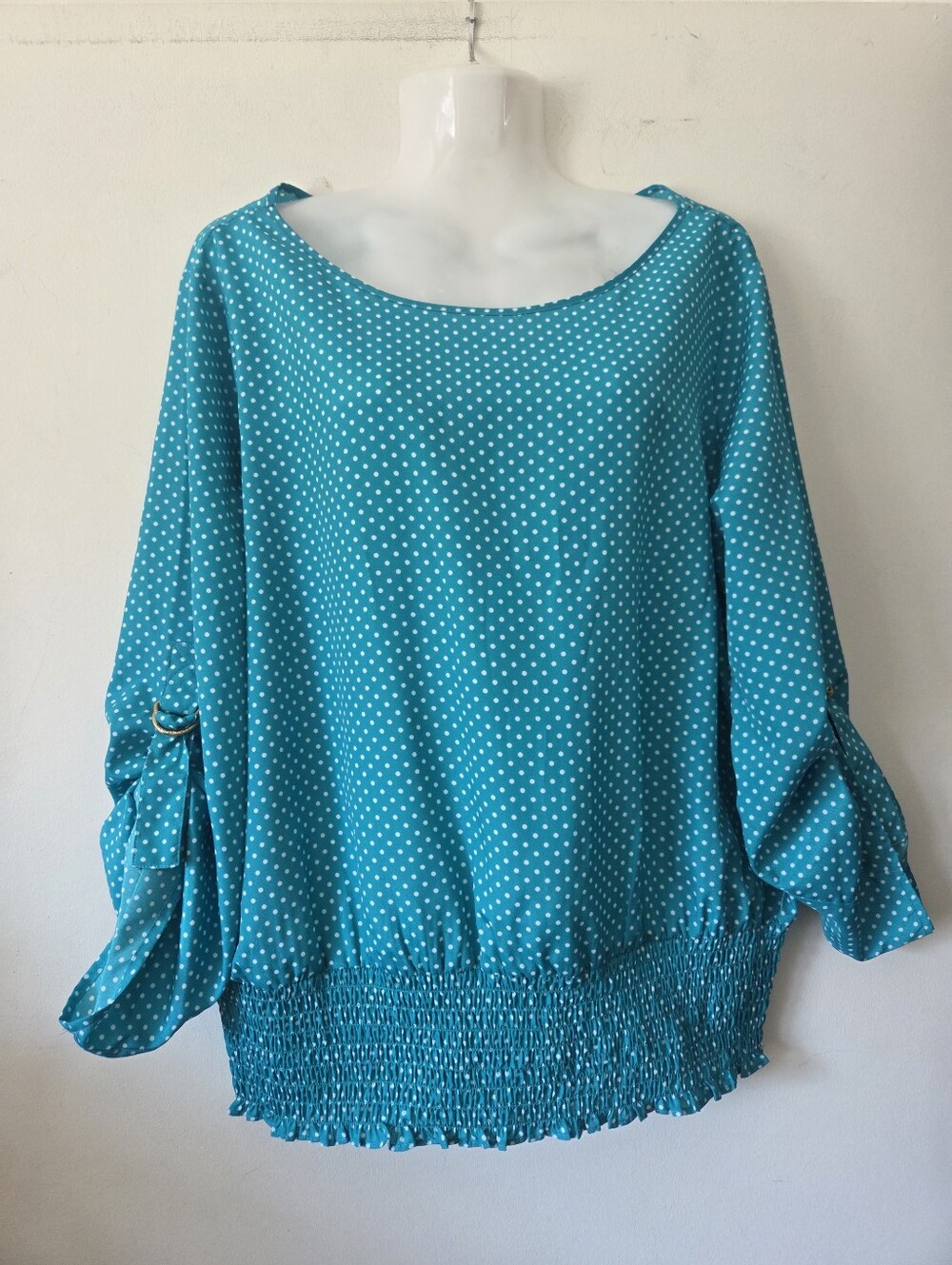 Michael Kors Turquoise Polka Dot Blouse